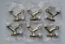 (6) Hinge Pin Pivot Door Stop Brass Finish Stopper Doorstop (Lots of 6)