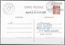 LIBERATION..RR..ST NAZAIRE..ENTIER 1f20..Sge "Taxe Percue"+ Libération 11/5/45..