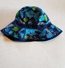 Toddler Boy's Shark Print Bucket Sun Hat Size 3T