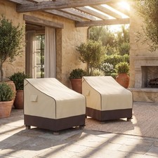 MR. COVER Patio Chair Covers Waterproof 2-Pack 35x35x35" Brown Khaki