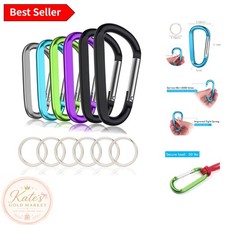 Versatile 3" Aluminum Carabiner Clips with Key Rings Perfect for Outdoor Gear