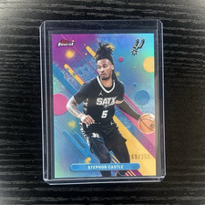 2025 Stephon Castle Topps Finest Sky Blue /350 #100 Spurs