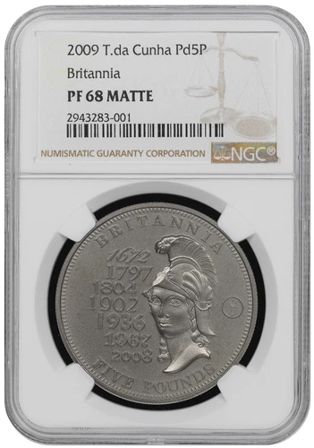 2009 Tristan da Cunha Palladium £5 Britannia NGC PF-68 Matte