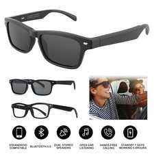 Bluetooth 5.0 Smart Glasses Stereo Headphones Fits Most Faces Magnetic Charging