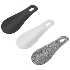 4in Shoe Horn, 3Pcs Metal Shoe Helper with Leather Strap, Multicolored
