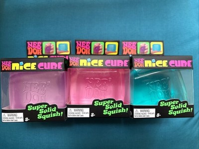 Nee Doh Nice Cube Super Solid Squish Blue Brand New Stress Toy, New N Sealed box