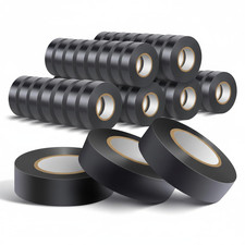 40 Pack Black Electrical Tape Waterproof 3/4 in X 60Ft High Temperature Electric
