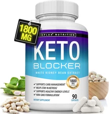 Toplux Keto Blocker Pills White Kidney Bean Extract - 1800 mg Natural Ketosis...