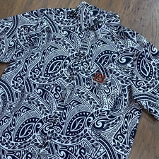 Auburn Tigers Shirt Mens XL Blue Hawaiian Colosseum Athletics Button Up College