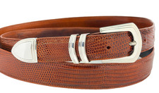 James Reid Santa Fe Sterling Silver .925 Ranger Belt Buckle Genuine Lizard 40