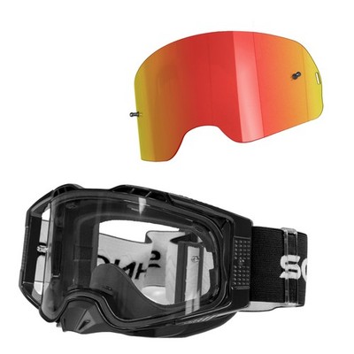 Schnorr MX Pro Motocross Goggles Anti-Fog Tear-Off | Roll-Off + Interchangeable Lens Red