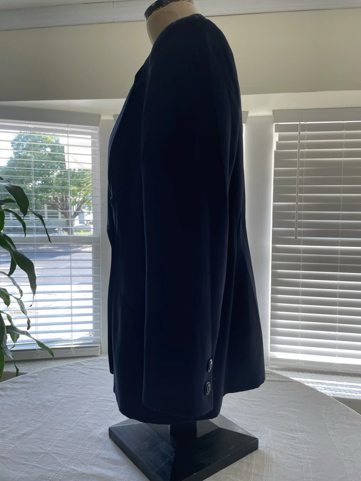 Blazer Jacqueline Ferrar Azul Marino Doble Pecho Manga Larga Chaqueta 16 Foto 2 de 4