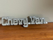 Late 1970s Early 1980s Vintage Chevy Van Chrome Metal Fender Emblem