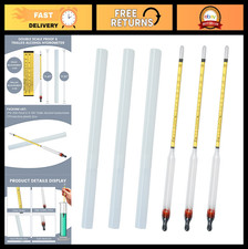 Accurate Alcohol Hydrometer 0-200 Proof Tester for Distilling Moonshine - 3 Pc