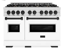 ZLINE 48" Dual Fuel Range GasCooktop Elec Oven SATIN Stainless CDRSZ-WM-48-MB