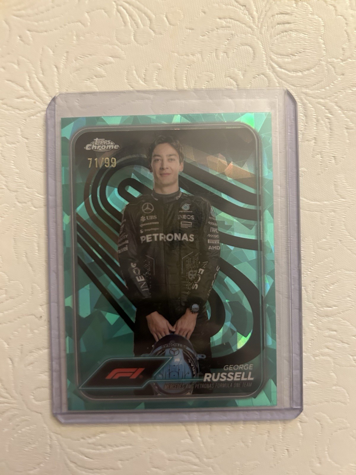 2024 Topps Chrome Sapphire Formula 1 George Russell 5 Aqua /99