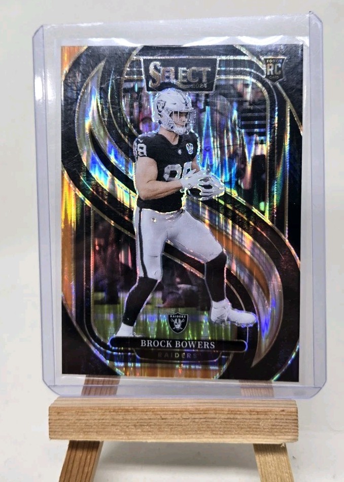 Brock Bowers 2024 Panini Select - Premier Level #118 Black & Orange Shock Prizm