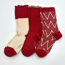3 pairs BOMBAS Women's Lightweight Calf Socks everyday Size Med 3 Colors Mix