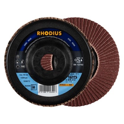 10 x RHODIUS Fächerschleifscheibe Fächerscheibe LSA P1 Ø 125 mm Korn 60