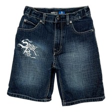 Vintage Southpole Shorts Boys 7 Blue Denim Adjustable Waist Graphic Y2K