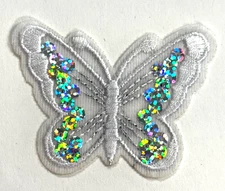 Iron-On/Sew-On Blue  Butterfly Theme Embellish Patches Embroidery 1 Patch-214