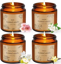 4 Packs Candles for Home Scented, Scented Candles Gifts for Women, Natural Soy W