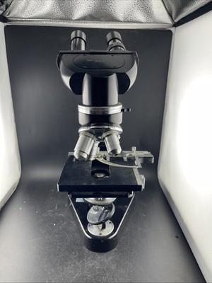 Ernst Leitz Wetzlar Binocular Microscope   Germany   4 Objectives   Vintage Lab