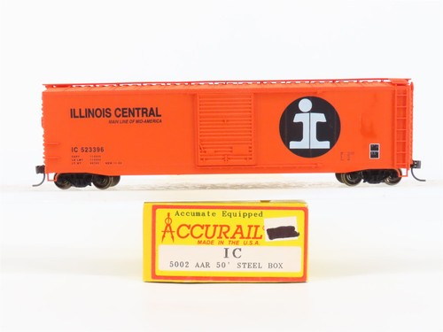 Coche de caja de acero HO Accurail 5002 IC Illinois Central 50' AAR #523396 - mejorado | Zustand: Used