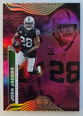 2022 Panini Illusions #57 Josh Jacobs Trophy Collection Pink #/399