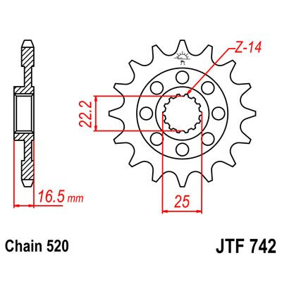 JT SPROCKETS RITZEL,ANGRIFF , SCHALTGÄNGE VORNE