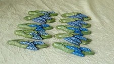 SET DE 10 PORTE COUTEAUX EN CÉRAMIQUE VERNISSÉE BOUQUET DE LAVANDE*