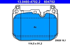 Front Axle ATE 13.0460-4702.2 Brake Pad Set, Disc Brake for BMW, Mini