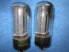 Pair RCA Clear Top 5U4GB Rectifier Tubes Black Plates 1961/1962 TESTED 5U4