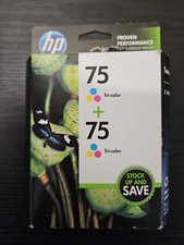 NEW NIB 2 HP 75 Tri-Color Ink Cartridge for Printer