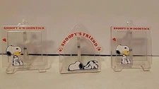Vintage Peanuts mini acrylic picture frame Snoopy Woodstock 