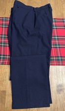 RALPH LAUREN COLLECTION Blue Wool Flat Front Straight Leg Pants Sz 6 25 X 29.5