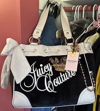 JUICY COUTURE Daydreamer The Key To Juicy Tote Bag Black Liquorice Bow Limited
