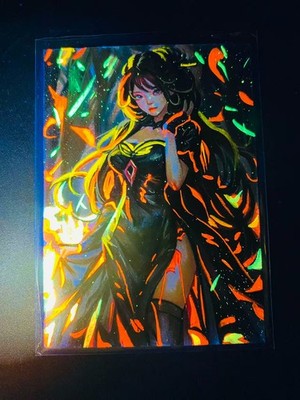 Black Dress Sexy Beauty 1/1 Lighting Effect Origin Sketch Card by Anan