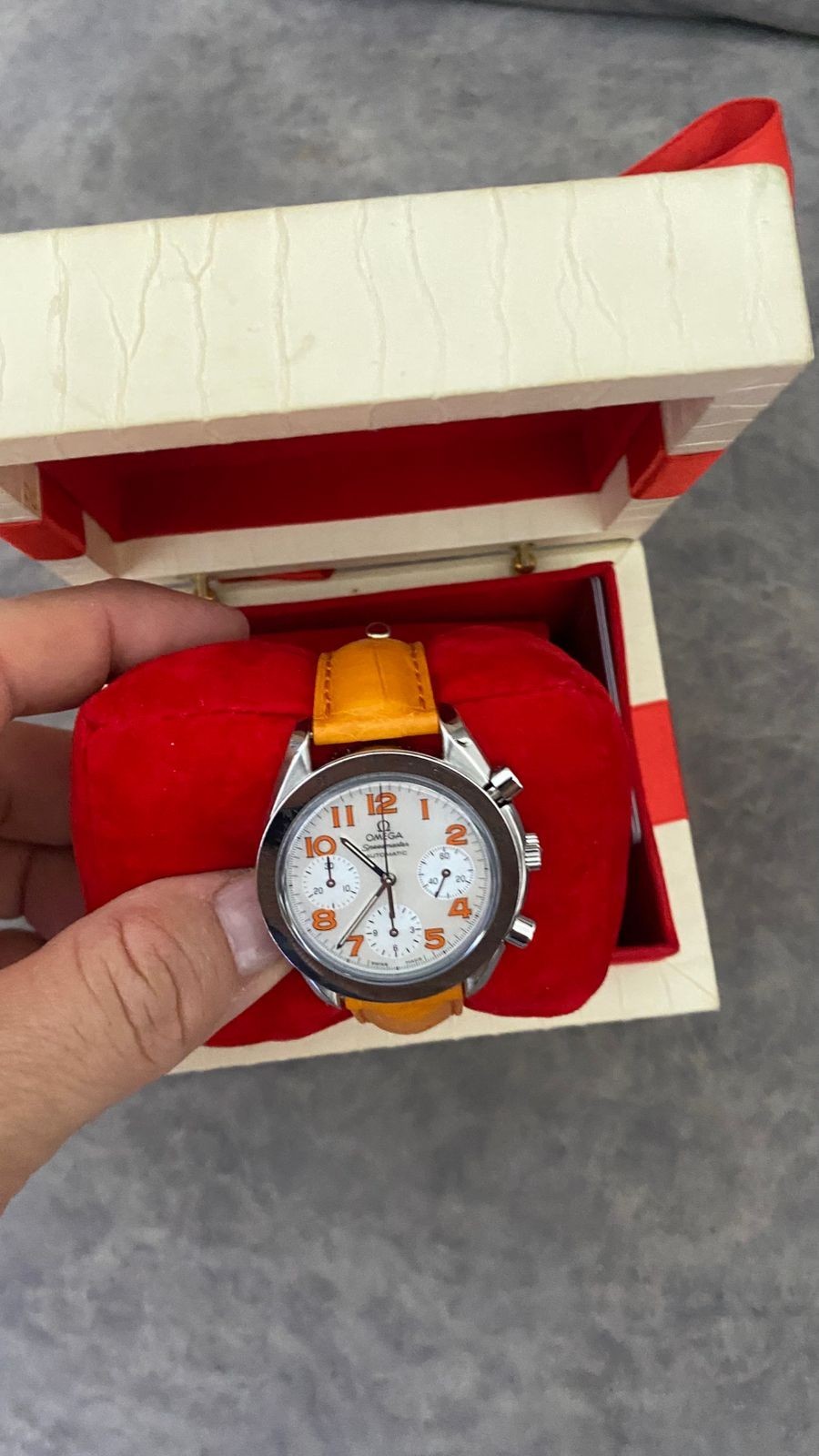 OMEGA Speedmaster Automatic white dial. Two Leath… - image 2