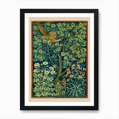 Fasan, William Morris und John H gerahmtes Wandbild Poster Leinwanddruck Bild