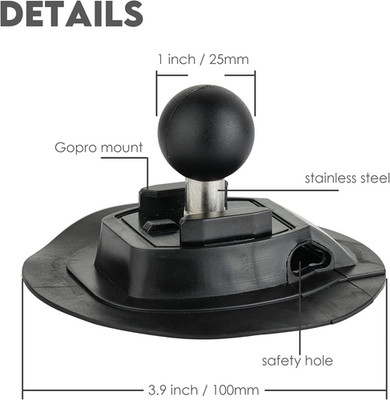1 inch Ball Mount Adapter w/VHD Adhesive for Mounting Cameras, Smartphones on...