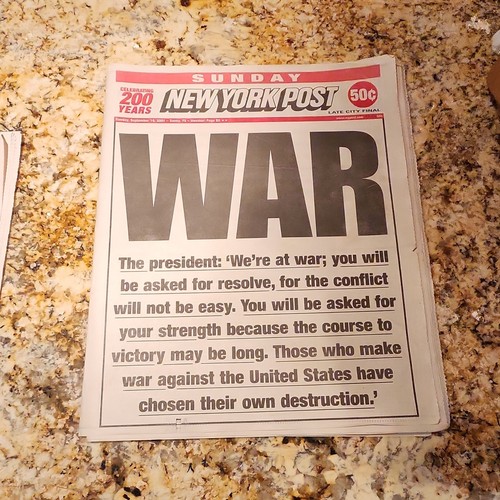 New York Post 9/11 Attack Coverage Collectible Newspaper September 16, 2001