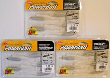 Lot of 3 BERKLEY POWERBAIT 4" DRIP SWIMMER in HD WHITE SHINER color
