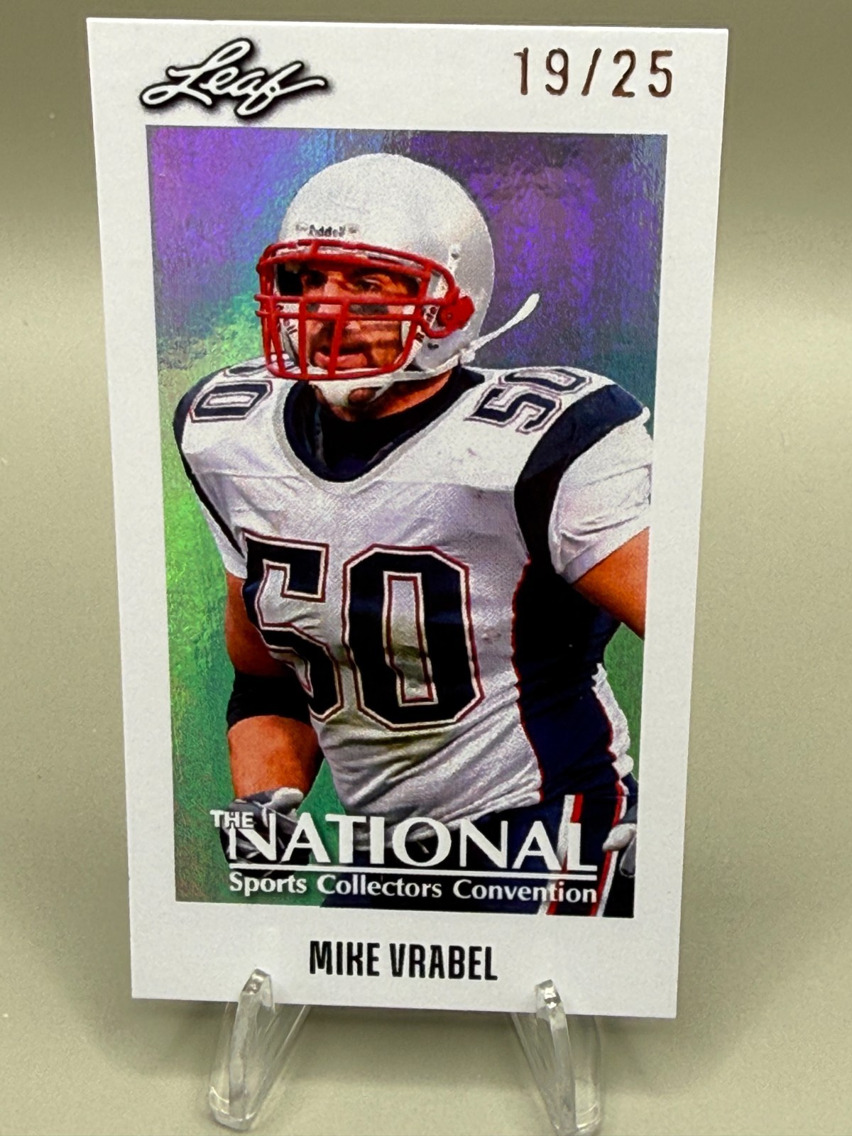 Mike Vrabel  2026 Leaf National Convention NSCC Mini  Silver Foil /25