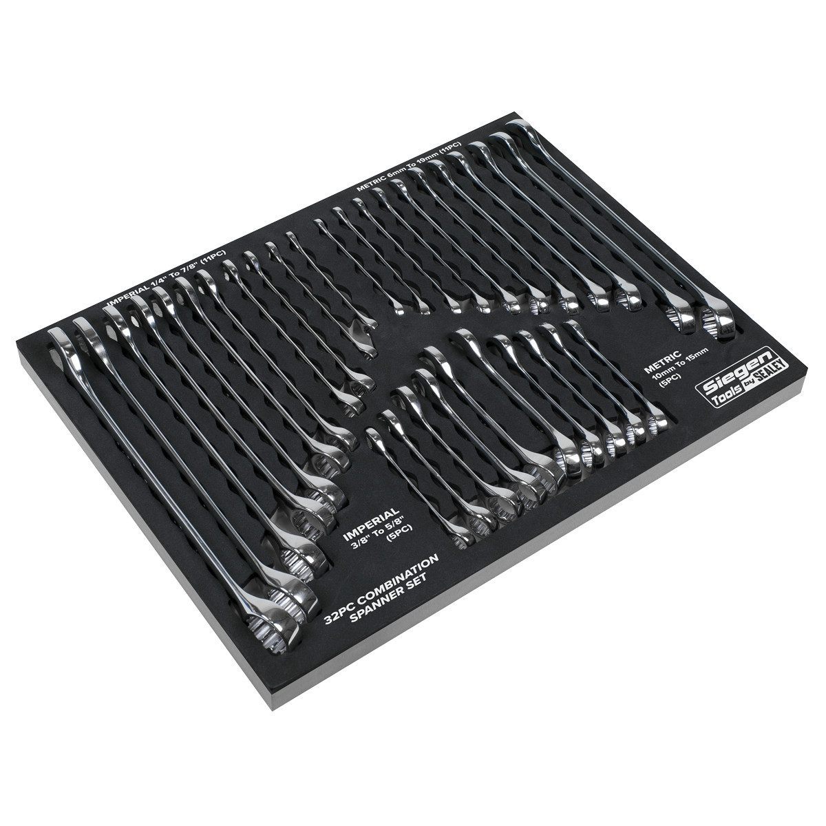 S01239 Siegen Metric/Imperial Combination Spanner Set 32pc