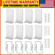 8 inch Galvanized L-Type Boat Trailer Bunk Brackets fit 3 x 3 Crossmember-8 PACK