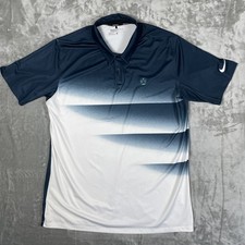 Men  s Nike Polo Shirt L Dri-Fit Standard Fit Dark Green White Golf Performance