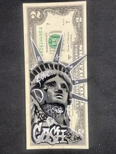 Graffiti Liberty  US Blood Money 2 Dollar Bill Original painting Street Art