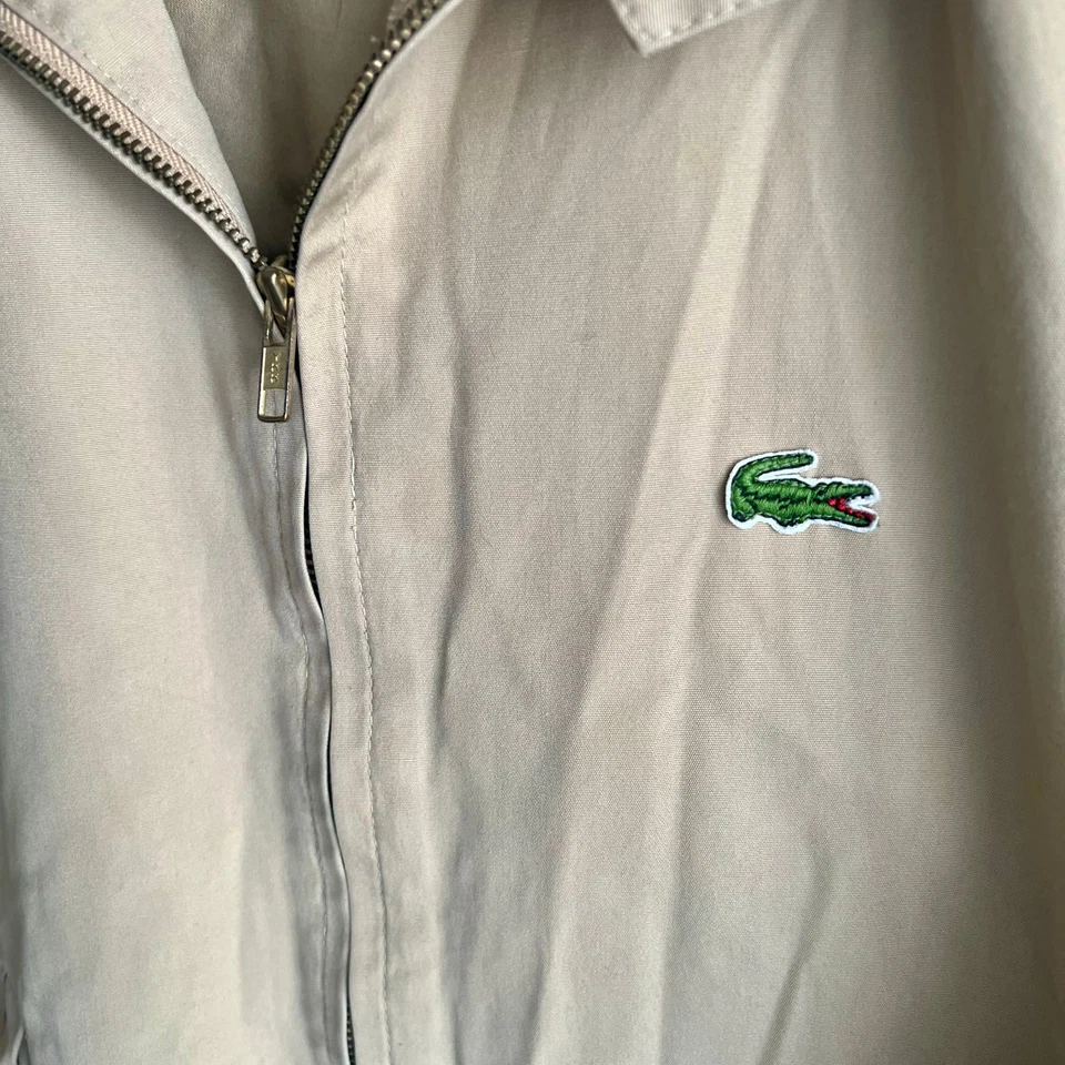 Vintage Izod Lacoste Tan Casual Zip Up Jacket Size Medium 20x27 - Image 3 of 4