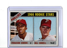 1966 TOPPS VINTAGE BASEBALL CARD #254 RC STARS FERGUSON JENKINS/BILL SORRELL